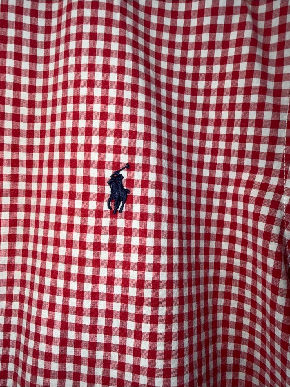 Ralph Lauren Red & White Gingham Short-Sleeve Button-Down Shirt